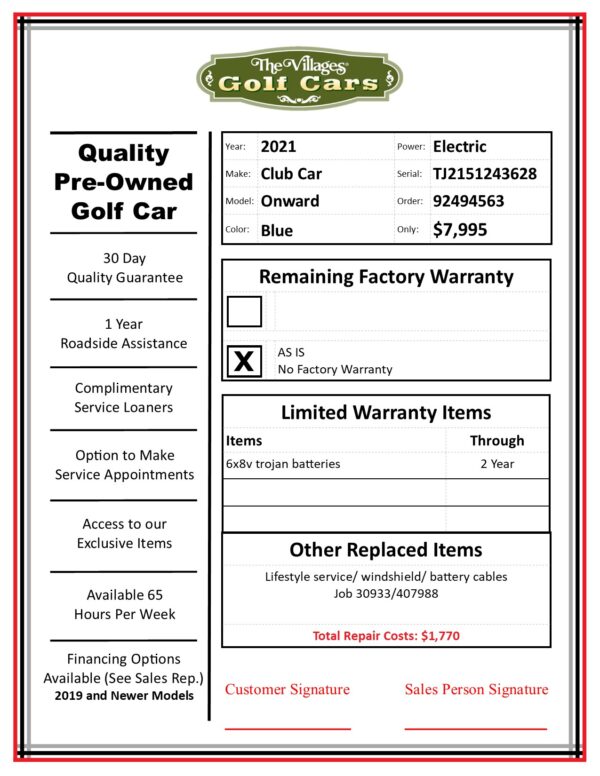 2021 Club Car Onward - Image 3