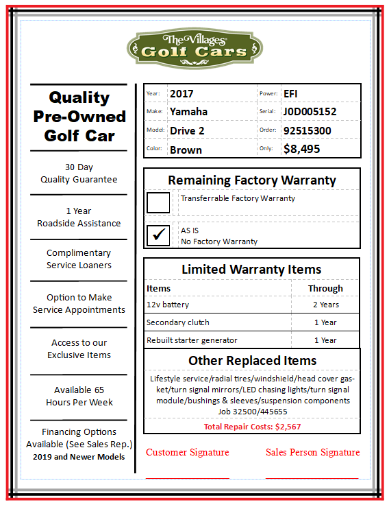 2017 Yamaha Drive2 - Image 2