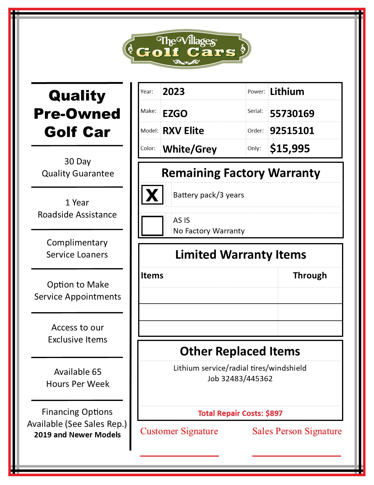 2023 E-Z-GO Freedom RXV ELiTE - Image 3