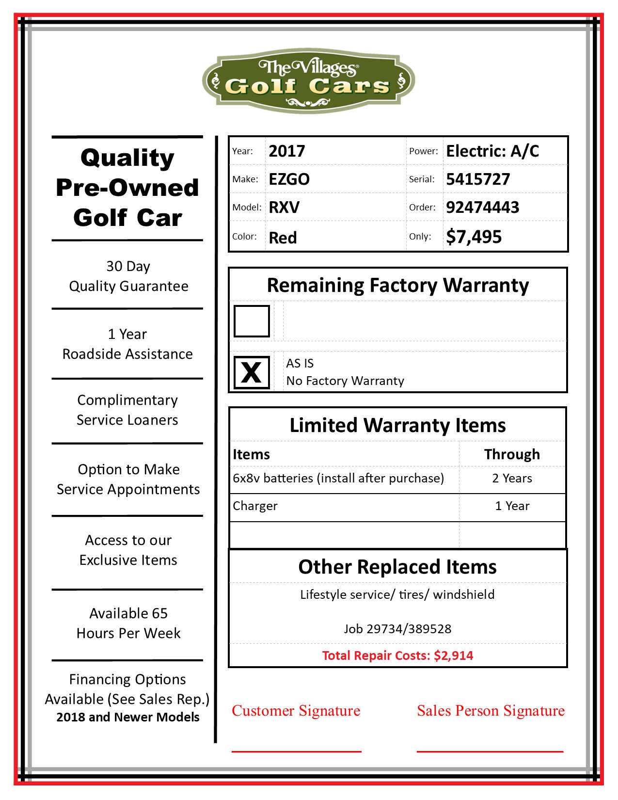 2017 E-Z-GO Freedom RXV Electric - Image 3