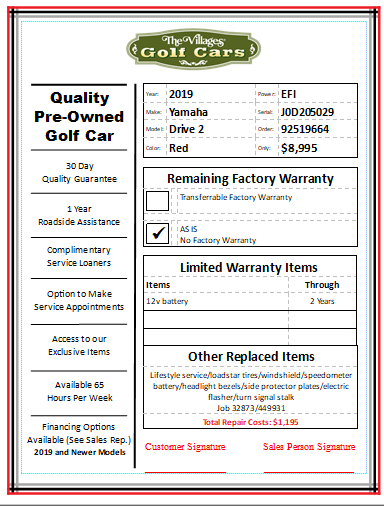 2019 Yamaha Drive2 - Image 2