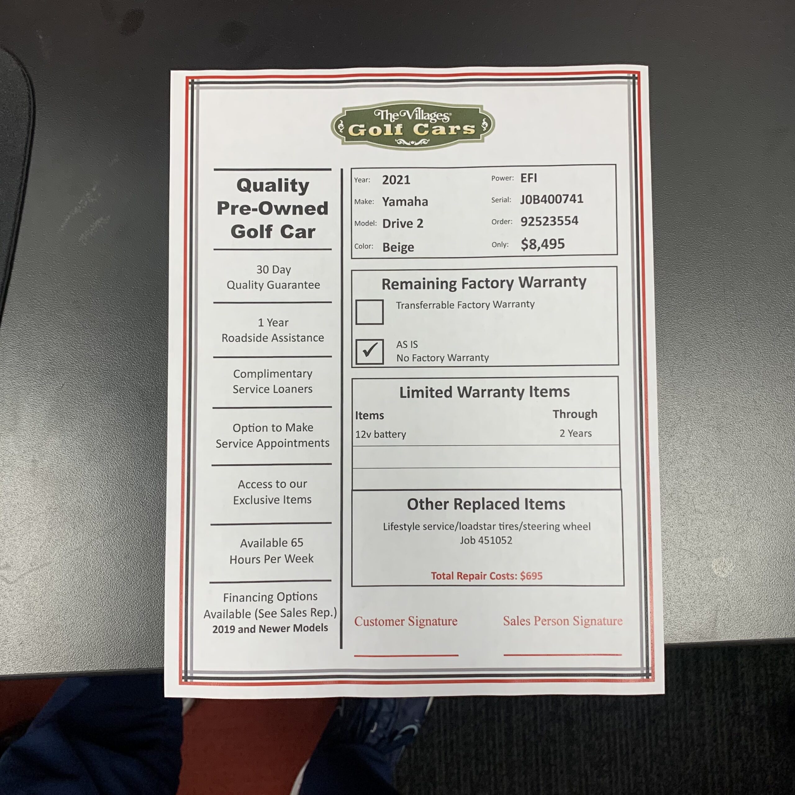 2021 Yamaha Drive2 - Image 2