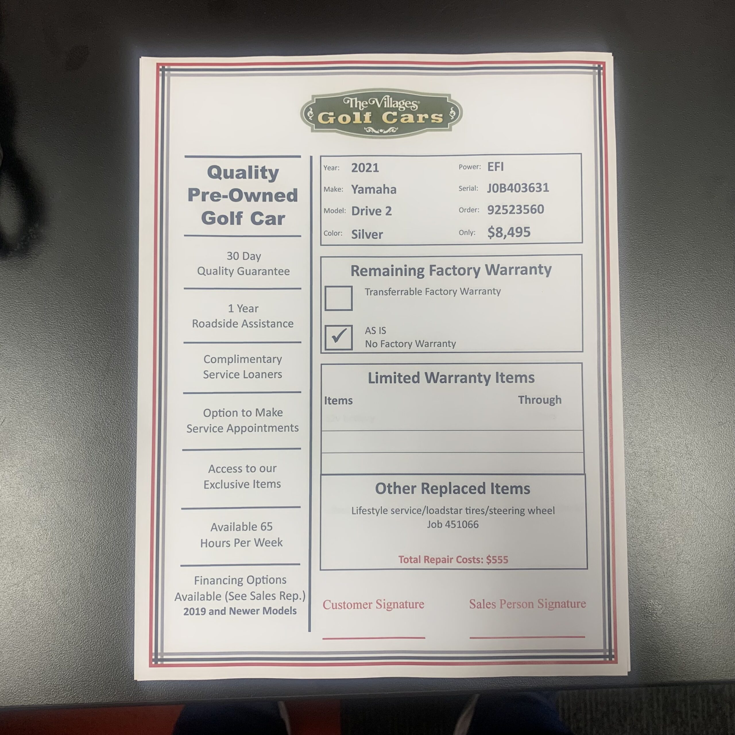 2021 Yamaha Drive2 - Image 2